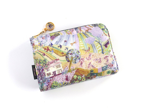  Liberty * hand made!L character fastener Mini purse * laminate *Royal Oak House( Royal oak house ) purple 