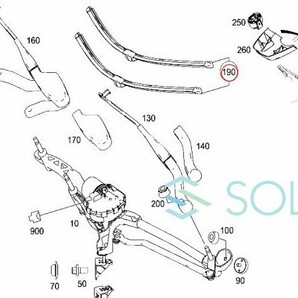 ベンツ W204 右ハンドル車 フロント ワイパーブレード エアロワイパー 左右セット C180 C200 C250 C300 C350 C63 2128202000 2128201145の画像2