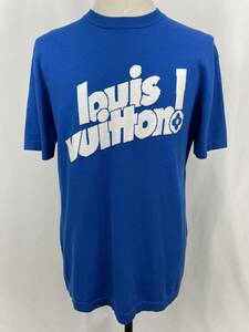 ◆美品◆LOUIS VUITTON ヴィトン エブリデイLVクルーネック 21AW 半袖ニット Tシャツ ブルー 正規品 38