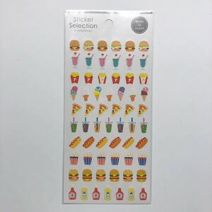 シール　ステッカーセレクション　sticker selection セリア　seria フード　ハンバーガー　ピザ　フロート　ドリンク　ソフトクリーム