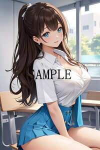 5.18_104【全て1点もの】1スタ『A4サイズ 美女ポスター』高品質光沢紙 イラスト アート コスプレ セクシー 水着 制服 下着 美女 巨乳