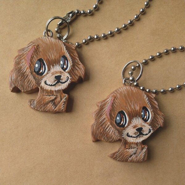 トイプードルNo3・小キーホルダー2個セット バッグチャーム ハンドメイド 雑貨 犬 犬雑貨 アクセサリー