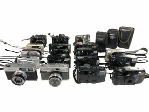 1 jpy ~ Junk camera 18 piece set sale!! film camera single‐lens reflex camera camera body AF MF Canon MINOLTA FUJIFILM LUMIX OLYMPUS present condition goods 