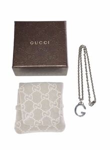 1 иен ~ GUCCI Gucci G Logo Ag925 SILVER колье общая длина примерно 45cm серебряный аксессуары короткое колье женский бренд товар коробка сумка для хранения приложен 