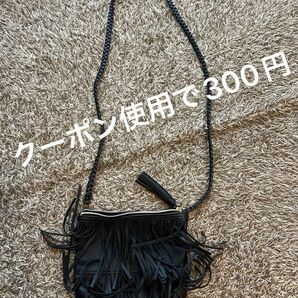 ほぼ新品　ショルダーバッグ レザー 斜め掛け 黒 ブラック バッグ 肩掛け ミニバッグ　H&M エイチアンドエム　ポシェット　美品