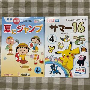 夏ドリル　4年生　 国語 算数　サマー　夏休み　問題集　ワーク　ドリル　