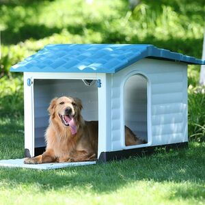 屋外犬小屋中型および大型犬小屋屋外ゴールデンレトリバー犬小屋屋外防雨および防水ペットハウス設置が簡単 92x69x66cm