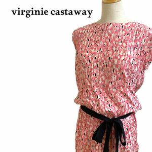 virginie castaway One-piece old clothes silk lady's short sleeves 