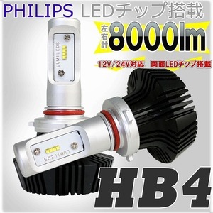 フィリップス LEDキット 8000lm HB4 フィリップスブランドLEDチップ搭載 左右セット 12V/24V
