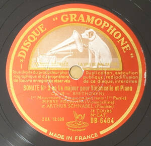 希少! 仏Gramophone ベートーヴェン: チェロ・ソナタ ピエール・フルニエ