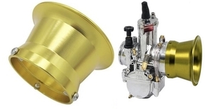 ◆送料300円◆汎用 金 エアーファンネル アルミ アルマイト 50mm PE24/PE28/VM26/CR26/CR28/PC20/モンキー/カブ/ダックス/シャリー/ゴリラ