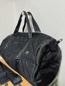 極美品●PORTER 吉田カバン ポーター タンカー 2WAY BOSTON BAG(M) ロールボストンバッグ 黒 