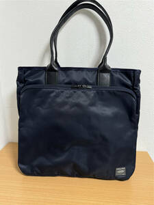 最新型●新品同様●定価41800円●ポーター 吉田カバン PORTER TIME TOTE BAG トートバッグ ビジネス用 品番655-17874 ネイビー