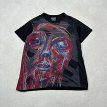 Yohji Yamamoto BLACK SCANDAL カットソー 3 ヨウジヤマモト 朝倉PT 赤顔半袖 プリント カットソー Tシャツ リヨセル70% コットン30%_画像3