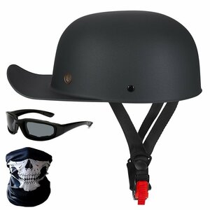オートバイレトロハーフシェルヘルメットバイクオープンフェイスヘルメット男性と女性野球帽スタイルのヘルメット 6色 選択可
