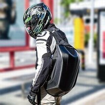 ヘルメットバッグ セミハードヘルメットバッグ　バイクバッグ　バックパック 大容量 軽量　カーボン　夜間反射　耐水　レインカバー付き_画像2