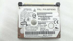 １円～入札注意！訳あり不良セクタあり HDD HITACHI ハードディスク CYL16383 H15 S63 20GB 4200rpm IDE ジャンク品(ｗ990)