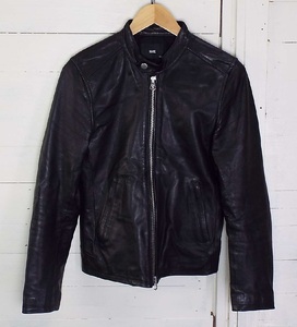 T21950HARE( Hare ) Single Rider's leather jacket black sheep leather S size 