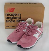 T3472〇NEW BALANCE/ニューバランス スエード スニーカー UK製 M576PNK/ピンク/ホワイト/29cm_画像1