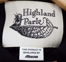 T1894〇Highland Park(ハイランドパーク)ウールシャツ MIZUNO ミズノ ブラック Lサイズ_画像3