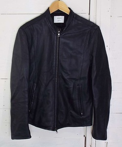 T21930STUDIOUS( stereo . Dio s) Single Rider's leather jacket black sheep leather size 1