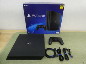 073-T79) 中古品 SONY PS4 Pro プレイステーション4 CUH-7200B 1TB ジェットブラック 動作OK ※取説欠品※