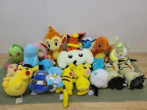 103-Q63) ポケットモンスター タグ付き ぬいぐるみ まとめ売り ポケモン ブースター シャワーズ ピカチュウ ミミッキュ ワンパチ ヌオー 等