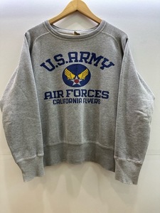 217-HK86) 中古 Buzz Ricksons バズリクソンズ フロントロゴ スウェット トレーナー US ARMY AIR FORCE サイズS グレー 