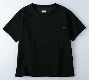 ◆新品◆ 定価3300円!! PLUSONE プラスワン 撥水加工!! ストレッチ良♪ トレーニングTシャツ クルーネック 黒 ブラック メンズ Lサイズ