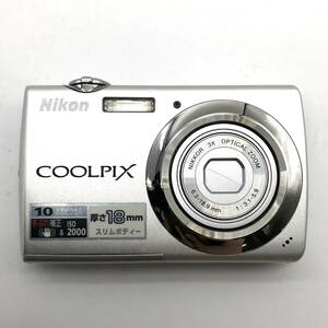 【動作未確認】Nikon ニコン COOLPIX S220 コンパクト デジタルカメラ シルバー バッテリー付 クールピクス コンデジ 