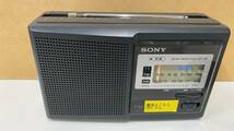 SONY ICF-28　AM灯台放送 FM / AM 2BAND RADIO ワイド２バンドラジオ　コード付き 動作確認済 ソニー 黒 /1236_画像1