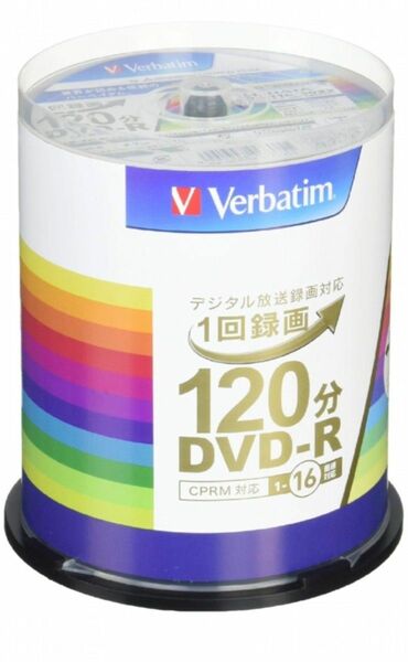 三菱化学メディア Verbatim DVD-R (CPRM) 1回録画用 120分 1-16倍速 スピンドルケース 100枚パック