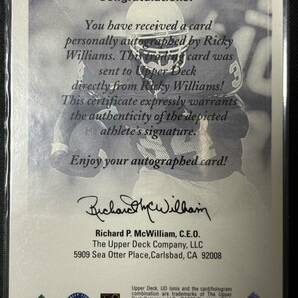1999 UD Ionix Authentics RICKY WILLIAMS auto autograph リッキー・ウィリアム 直筆サインの画像2