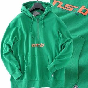 新品 ns.b ニコル ハーフジップ 裏毛 スウェット パーカー L 緑