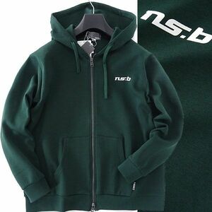 新品 1.3万 ns.b ニコル ダンボール ジップ パーカー 46(M) 緑