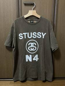 ☆USA製☆ メンズL 80s 90s old stussy tee CHANEL N° 4 オールド ステューシー Tシャツ 黒タグ シャネル ロゴ 茶色　ヴィンテージ