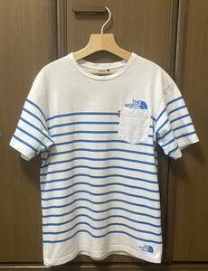 ☆正規品☆ ノースフェイス　メンズ　XL ボーダー 　Tシャツ　ポケットT ホワイト　