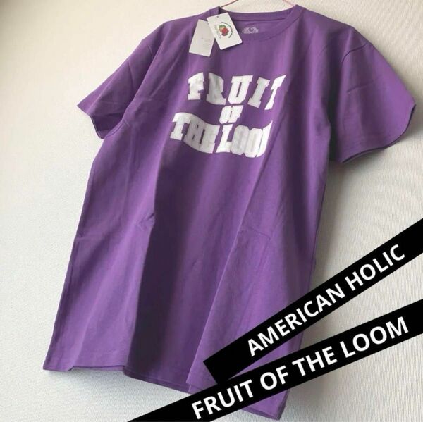 フルーツオブザルーム　アメリカンホリック カレッジロゴ　半袖Tシャツ