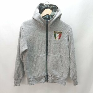 ◇ FILA フィラ リバーシブル ２WAY カジュアル シンプル 長袖 パーカー サイズS グレー グリーン メンズ E