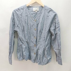 ◇ ArnoldPalmer アーノルドパーマー CLASSIC STYLE コットン100％ 長袖 カットソー サイズM ブルーグレー レディース E