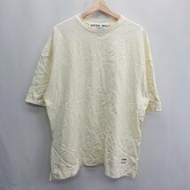 ◇ CITEN シテン ワンポイントロゴ シンプル オーバーサイズ 半袖 Tシャツ サイズM クリーム系 メンズ E_画像1