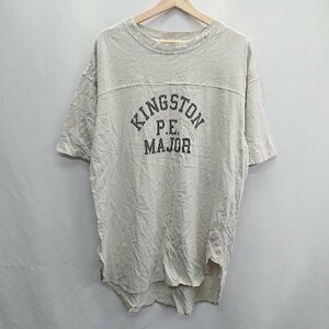 ◇ PENNEY'S クルーネック ロゴプリント ビッグサイズ 半袖 Tシャツ 表記なし グレージュ レディース E
