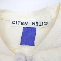 ◇ CITEN シテン ワンポイントロゴ シンプル オーバーサイズ 半袖 Tシャツ サイズM クリーム系 メンズ E_画像3