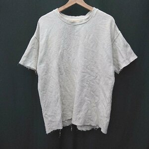 ◇ PACSUN パクサン 袖裾切りっぱなし カジュアル シンプル 半袖 スエットTシャツ サイズM アイボリー系 メンズ E