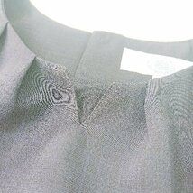 ◇ J.PRESS Jプレス 袖口パール装飾 薄手 シンプル 五分袖 ブラウス サイズ9 ネイビー レディース E_画像4