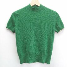 ◇ UNIQLO ユニクロ ニット カシミヤ セーター 半袖 サイズS グリーン レディース E_画像4