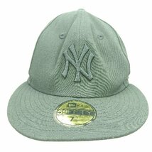 ◇ NEWERA 59FIFTY ニューエラ 刺? シンプル NYロゴ ステッカー キャップ 帽子 ブラック サイズ7 8/3 メンズ E_画像1