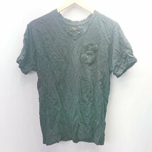 ◇ 1PIU1UGUALE3 RELAX ジャンク品 ロゴワッペン 半袖 Tシャツ サイズL ブラック レディース E_画像1