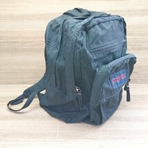 ◇ JANSPORT ジャンスポーツ 大容量 多機能 ポケット多め ブランドロゴ リュック　ブラック メンズ E_画像3