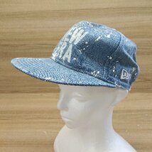 ◇ NEWERA ニューエラ デニム ロゴ iインク柄 帽子 キャップ ライトブルー 表記なし レディース メンズ E_画像1
